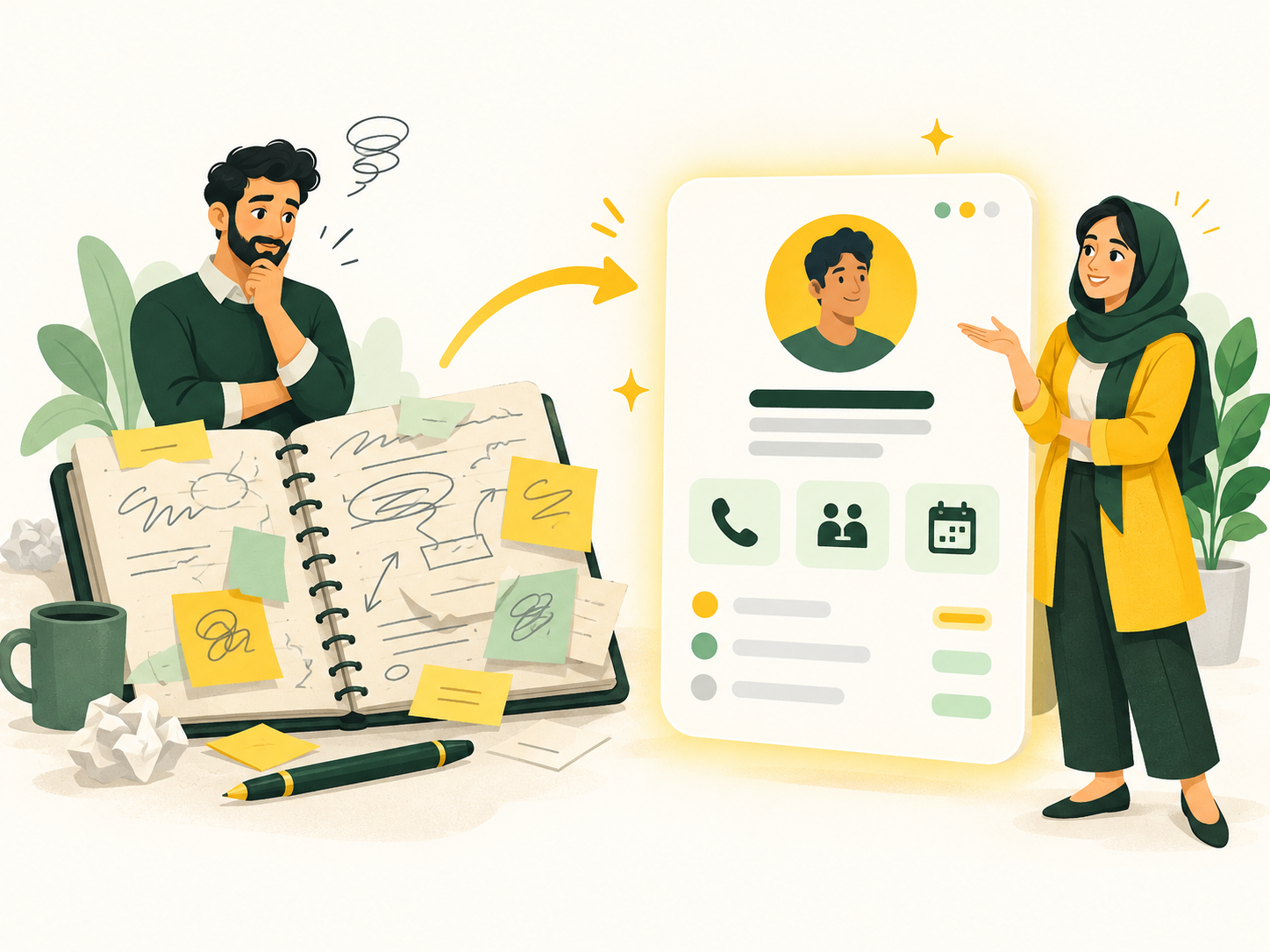 مقایسه دفترچه کاغذی با CRM دیجیتال
